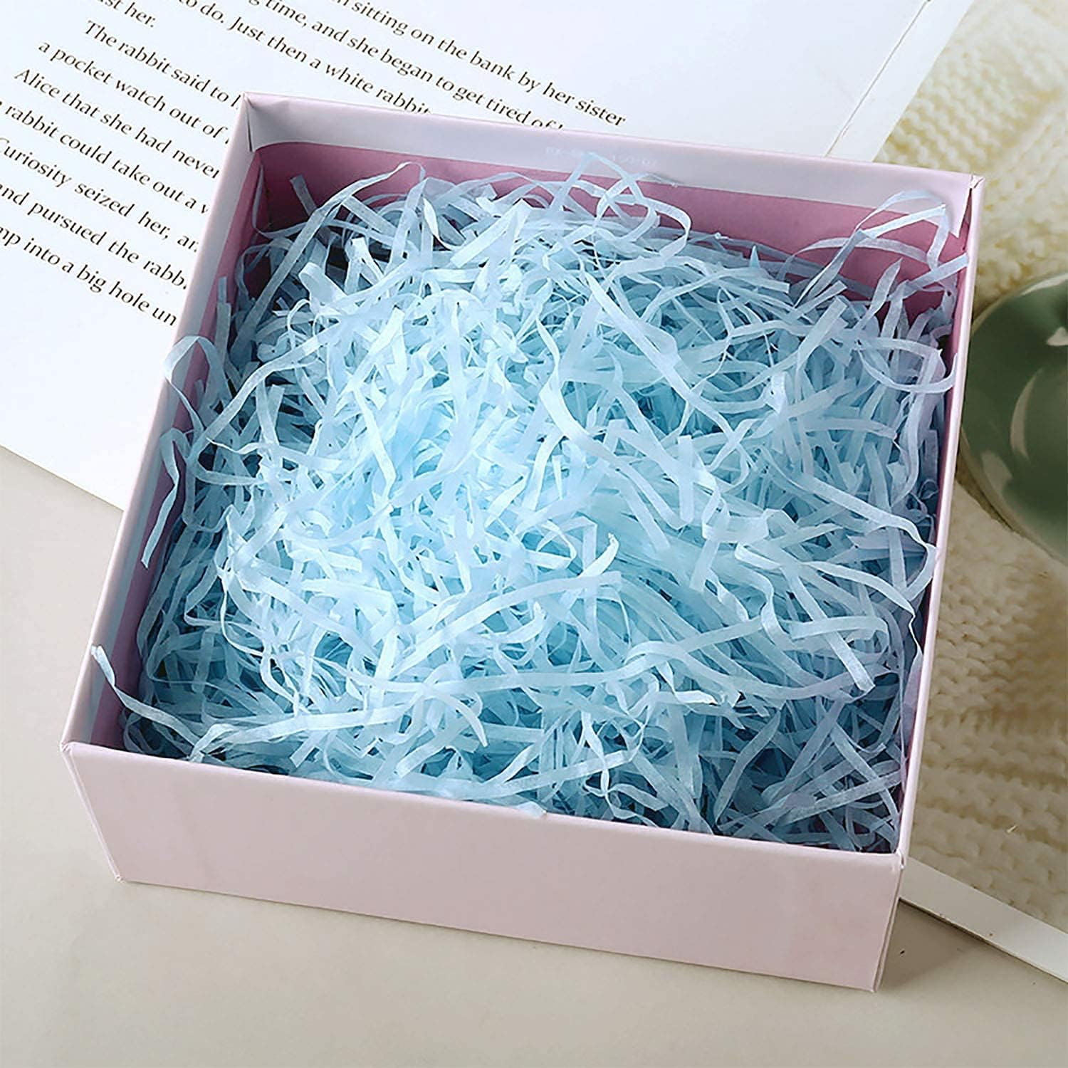 Shred Crinkle Paper Filler (100g, sky blue)