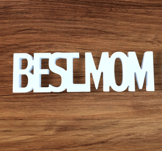 Unique and Thoughtful Gift for the Best Mom on Mother's Day, Wooden Letters Best Mom Freestanding Letters (white, 30cm)