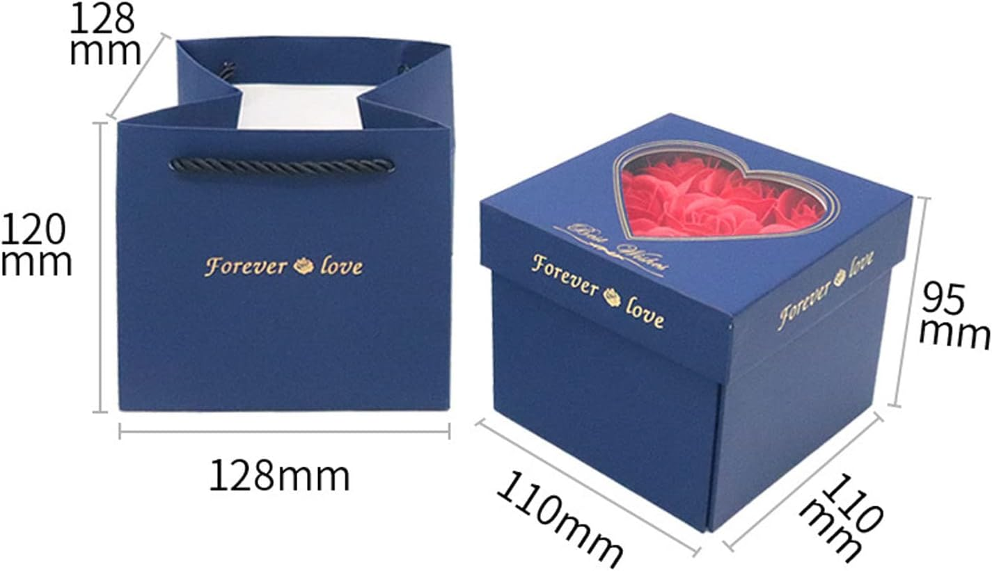 Red Eternal Roses Gift with Secret Compartment Jewelry Box