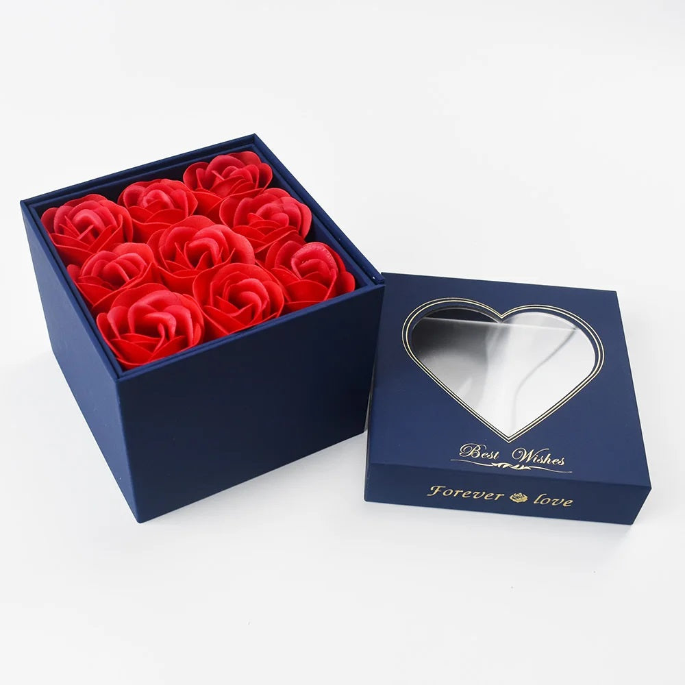 Red Eternal Roses Gift with Secret Compartment Jewelry Box