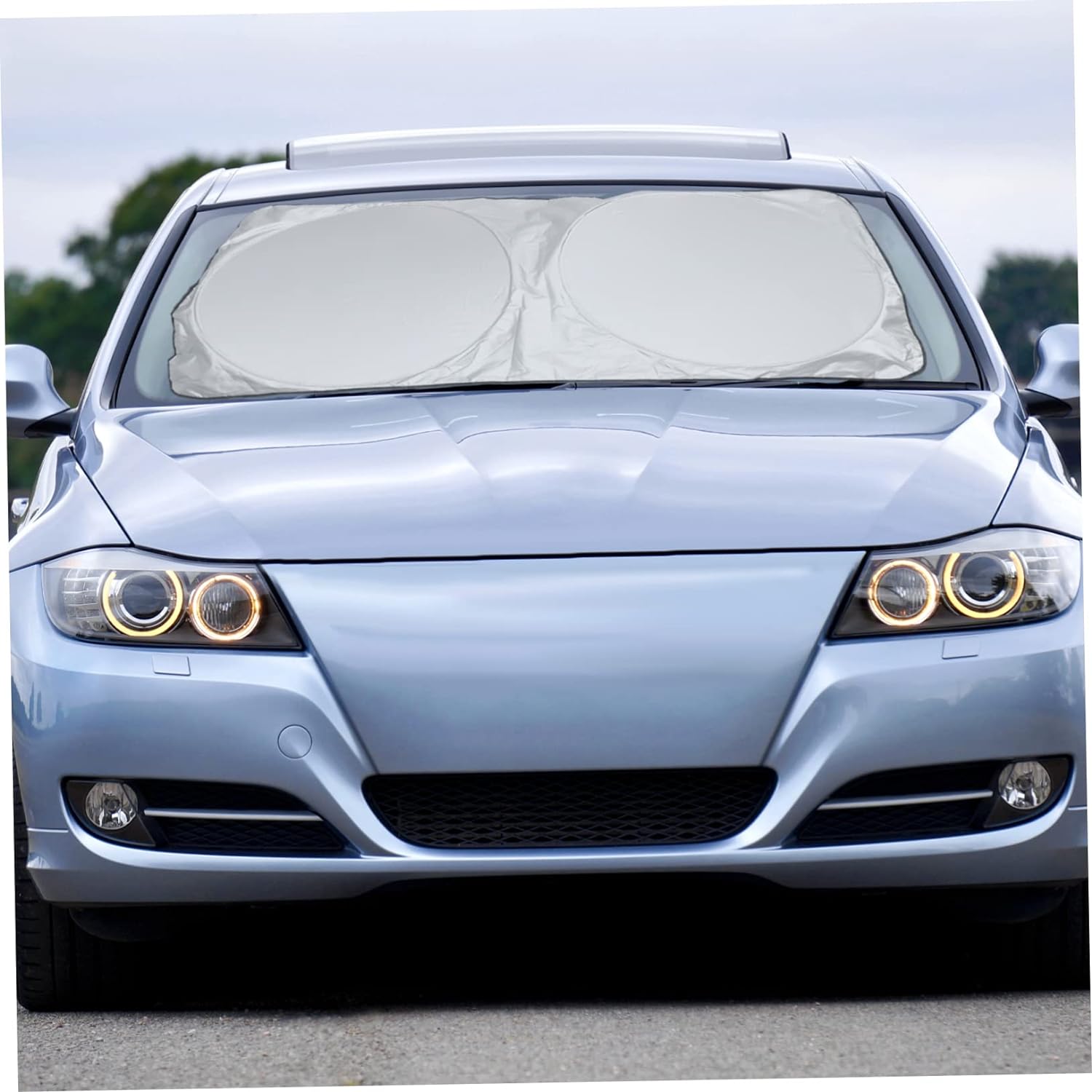 2-Pieces Foldable Car Windshield Sunshade Large Size UV Protection Universal Auto Sun Shade Part Vehicle Accessories