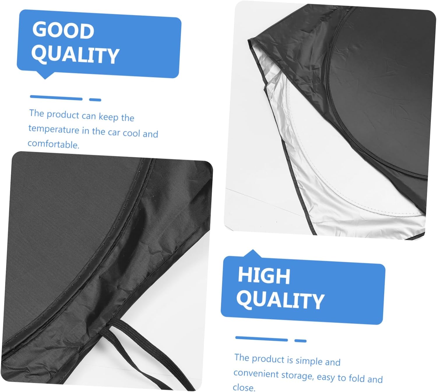 2-Pieces Foldable Car Windshield Sunshade Large Size UV Protection Universal Auto Sun Shade Part Vehicle Accessories