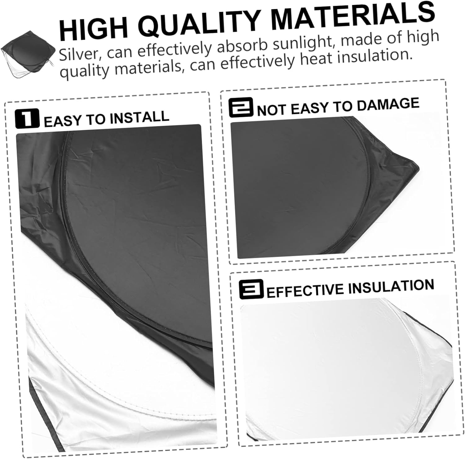 2-Pieces Foldable Car Windshield Sunshade Large Size UV Protection Universal Auto Sun Shade Part Vehicle Accessories