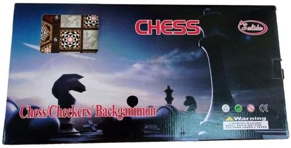 Non Magnetic 3-in-1 Board Game Chess, Checkers and Backgammon