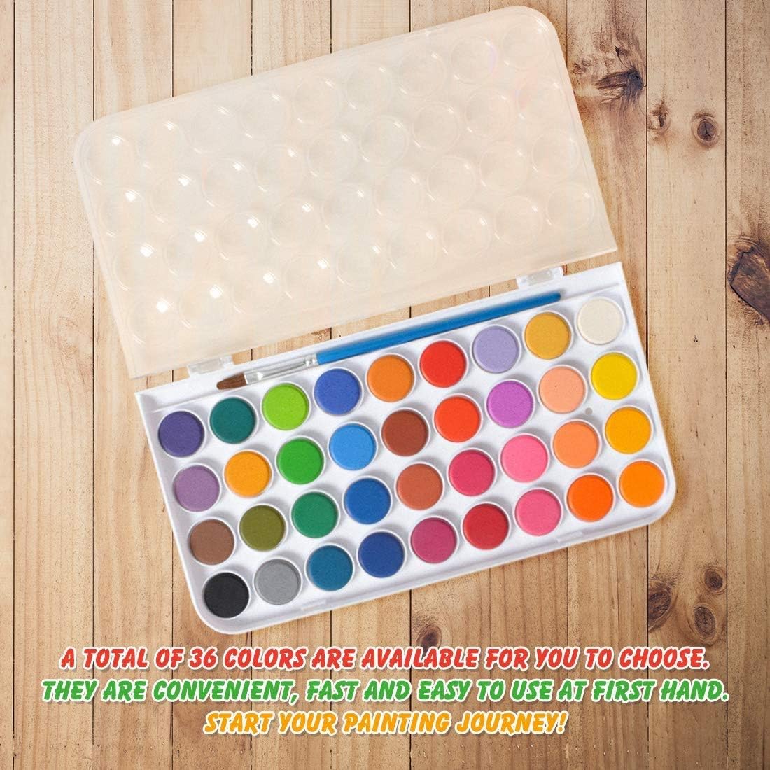 Professional Watercolor Kit +1 Watercolor Pen 36 Colors Brilliant Vibrant Colors