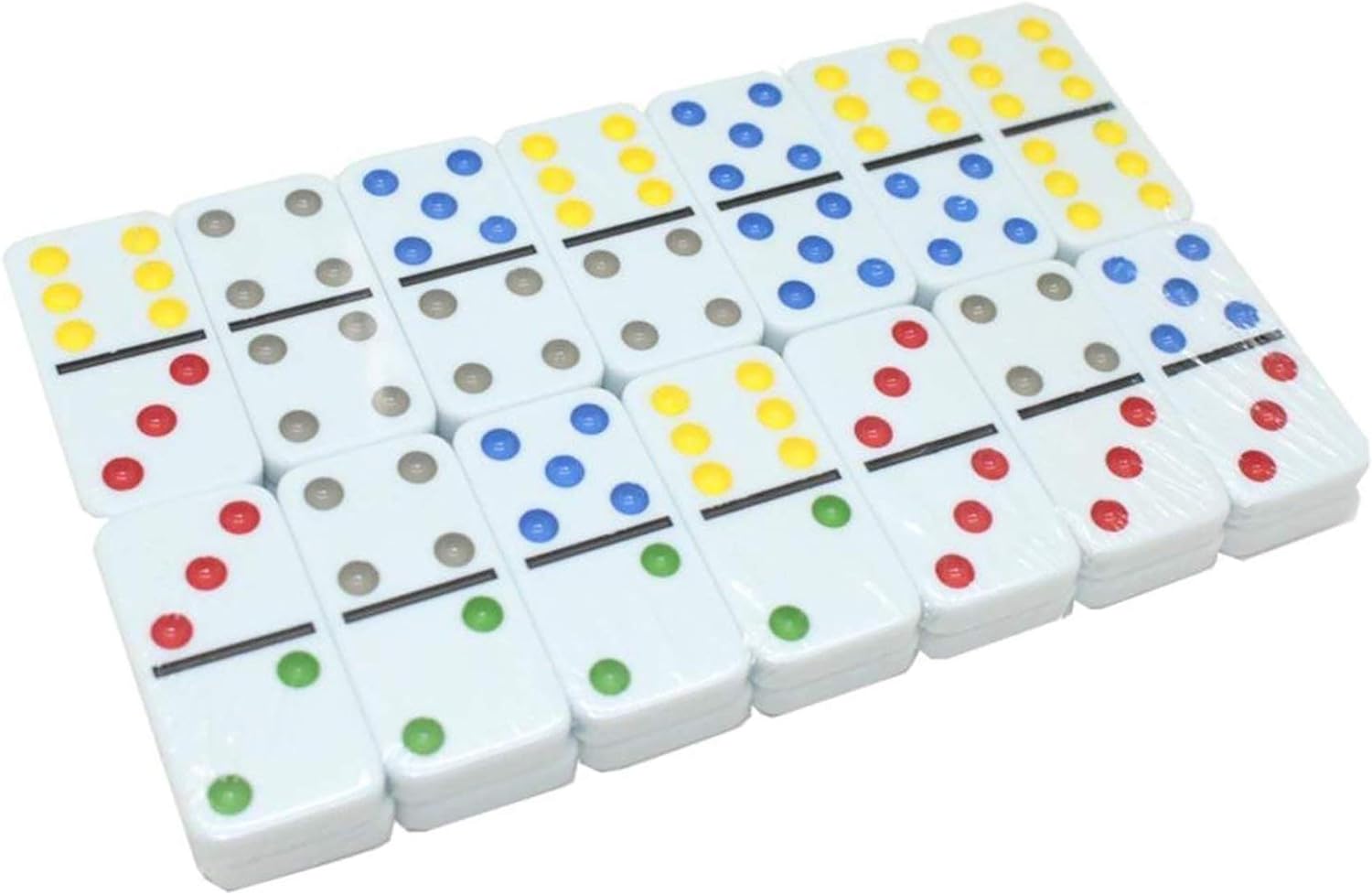 28 Pieces Double Dot Dominoes with Metal Tin Case