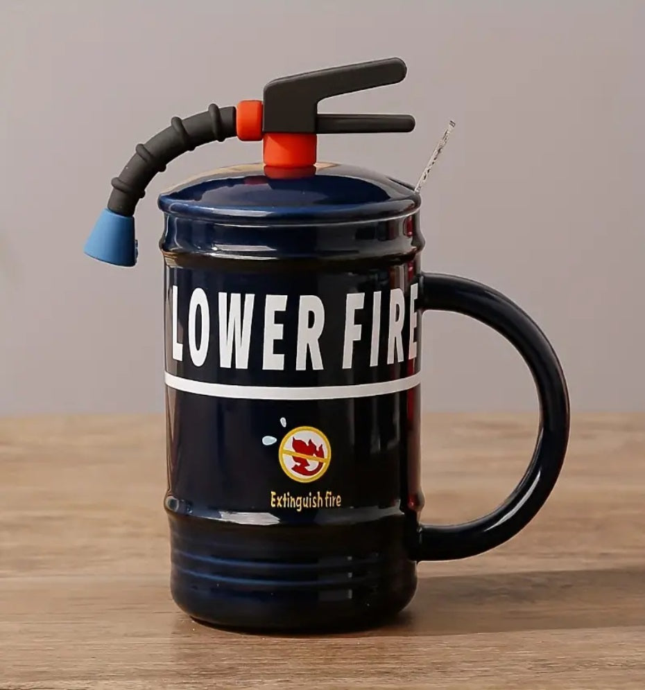 Funny Mug Fire Extinguisher Blue