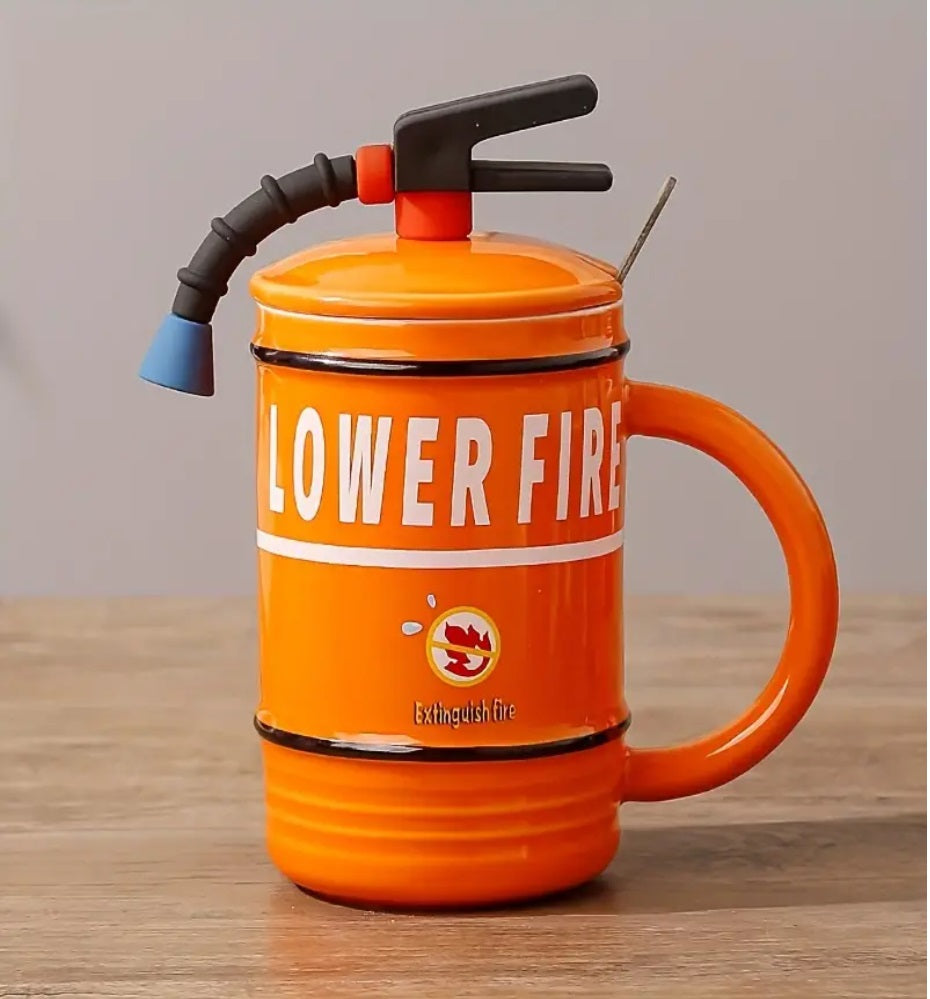 Fire Extinguisher Shaped Mug 16oz Red