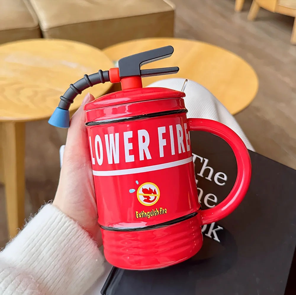 Fire Extinguisher Ceramic Cup Orange Color