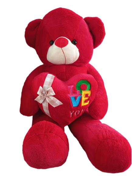 Hypoallergenic Life Size Stuffed Animal Giant Size Red Teddy Bear