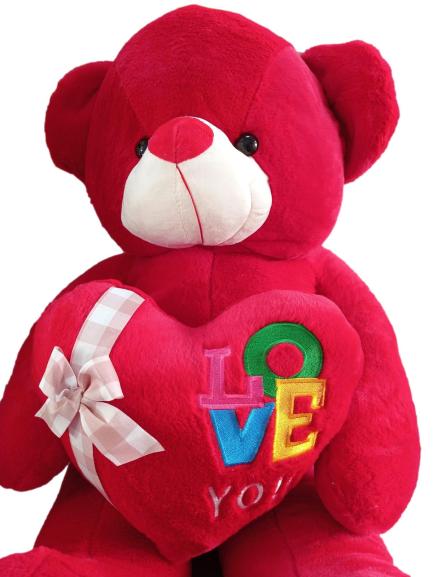 Hypoallergenic Life Size Stuffed Animal Giant Size Red Teddy Bear