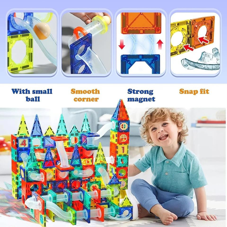 168-Pieces Pipeline Magnetic 3D Building Blocks