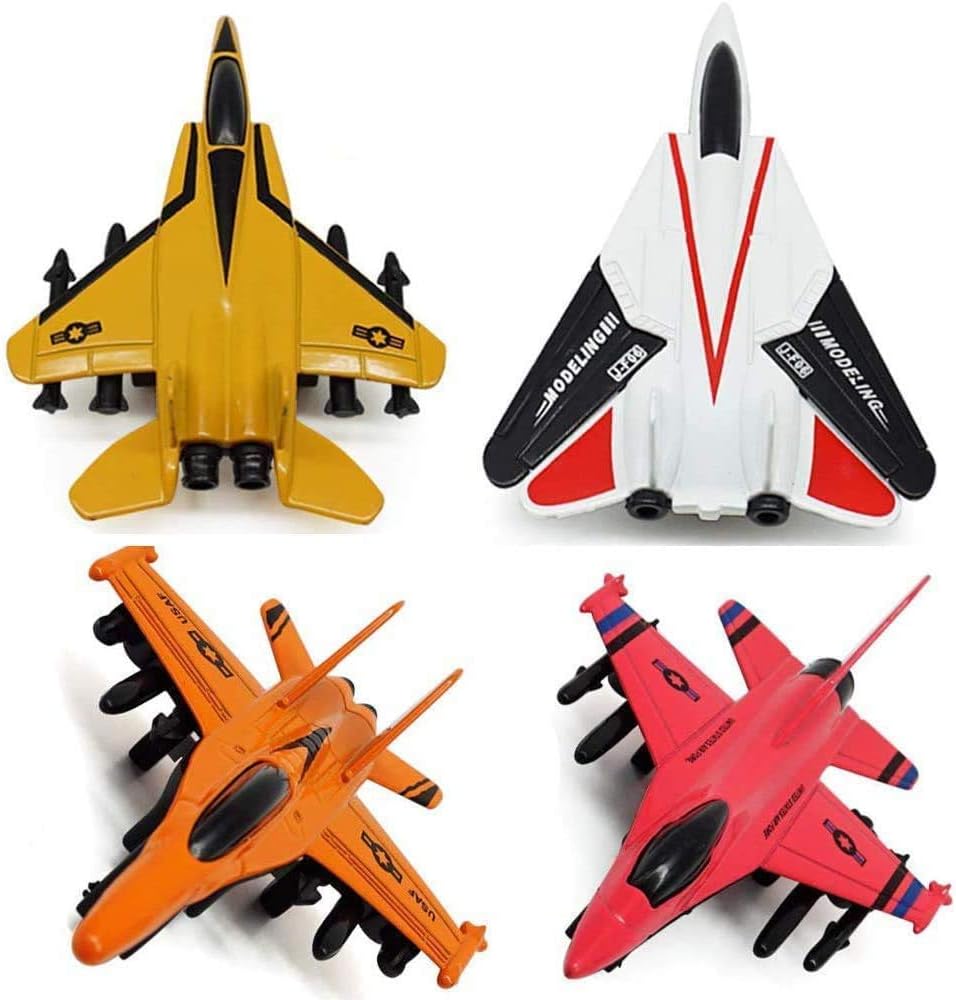 Pull Back Airplane Toy Set Die Cast Alloy 4-Pieces
