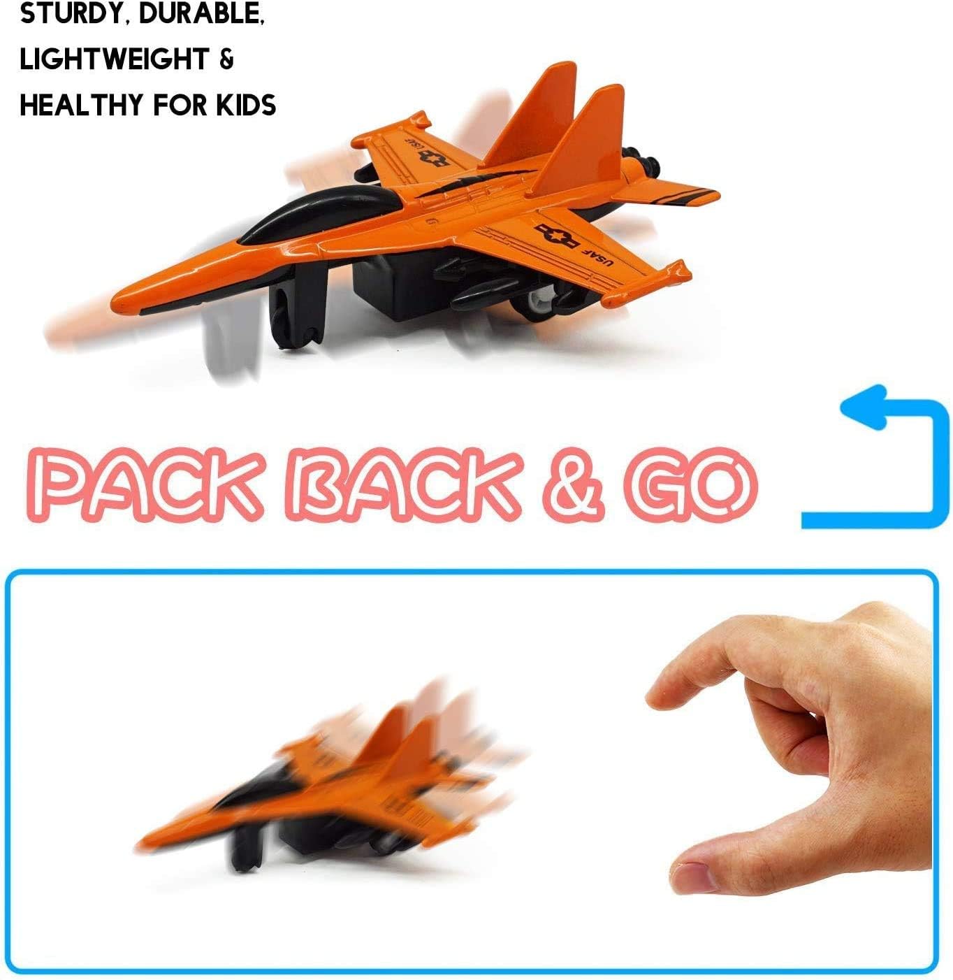 Pull Back Airplane Toy Set Die Cast Alloy 4-Pieces