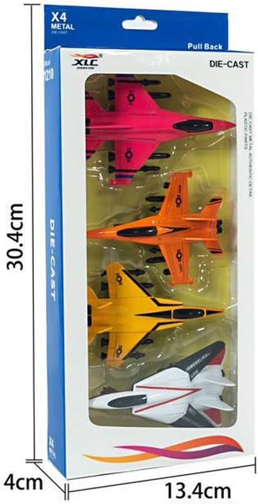 Pull Back Airplane Toy Set Die Cast Alloy 4-Pieces