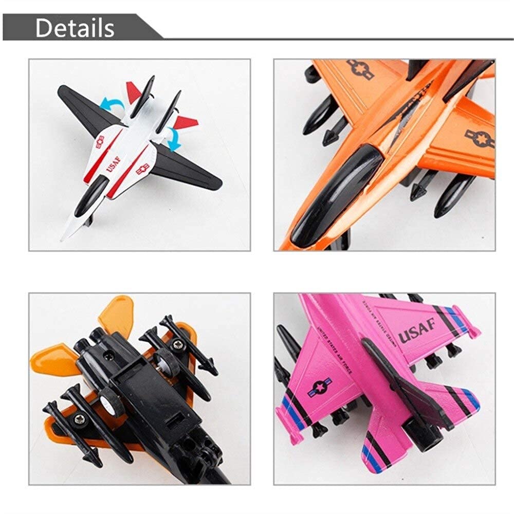 Pull Back Airplane Toy Set Die Cast Alloy 4-Pieces