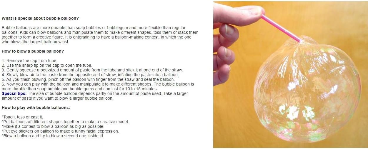 Plastic Bubble Colored Transparent Balloon Paste 2-Pieces