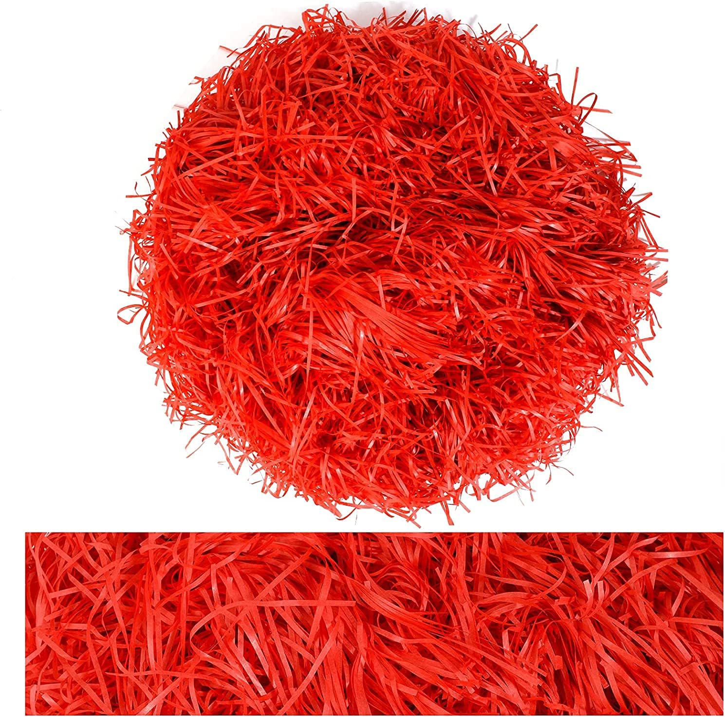 Shredded Crinkle Confetti Crinkle Cut Paper Filling Shredded Paper for Hamper Gift Box Filling (Red)
