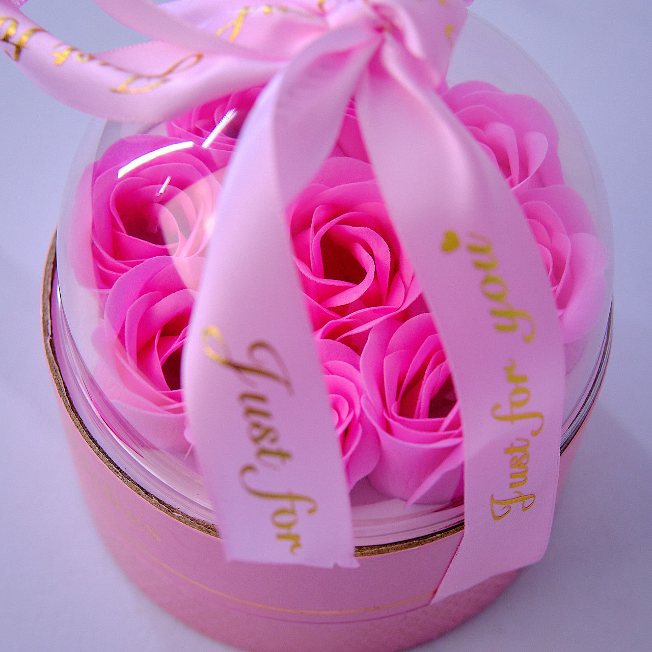 Handmade Preserved Rose Flower Jewelry Box Pink
