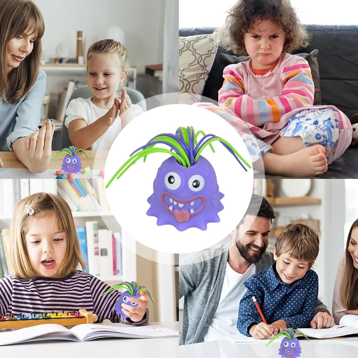 Screaming Monster Toys Wide Applicability Playful Interactions Pull Its Hair Toys Stress Relief Novelty Fun Toys for Boys Girls 1-Piece (purple)