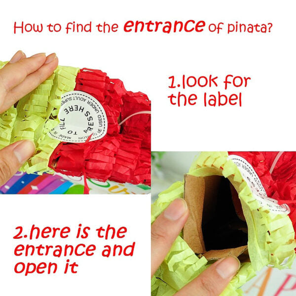 Pull String Pinata Happy Birthday Red 45CM