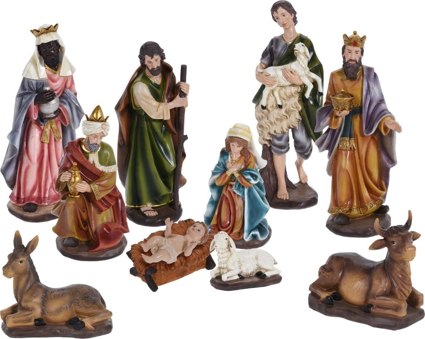 11-Pieces Traditional Nativity Scene Christmas Decoration Figurine