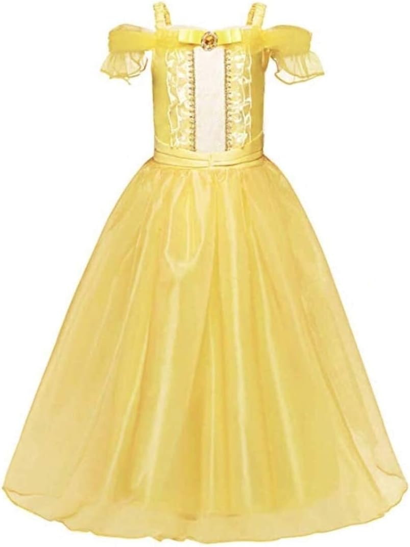 Princess Belle Dress Up Costume 90-140 CM 3 up to 12 Years Old