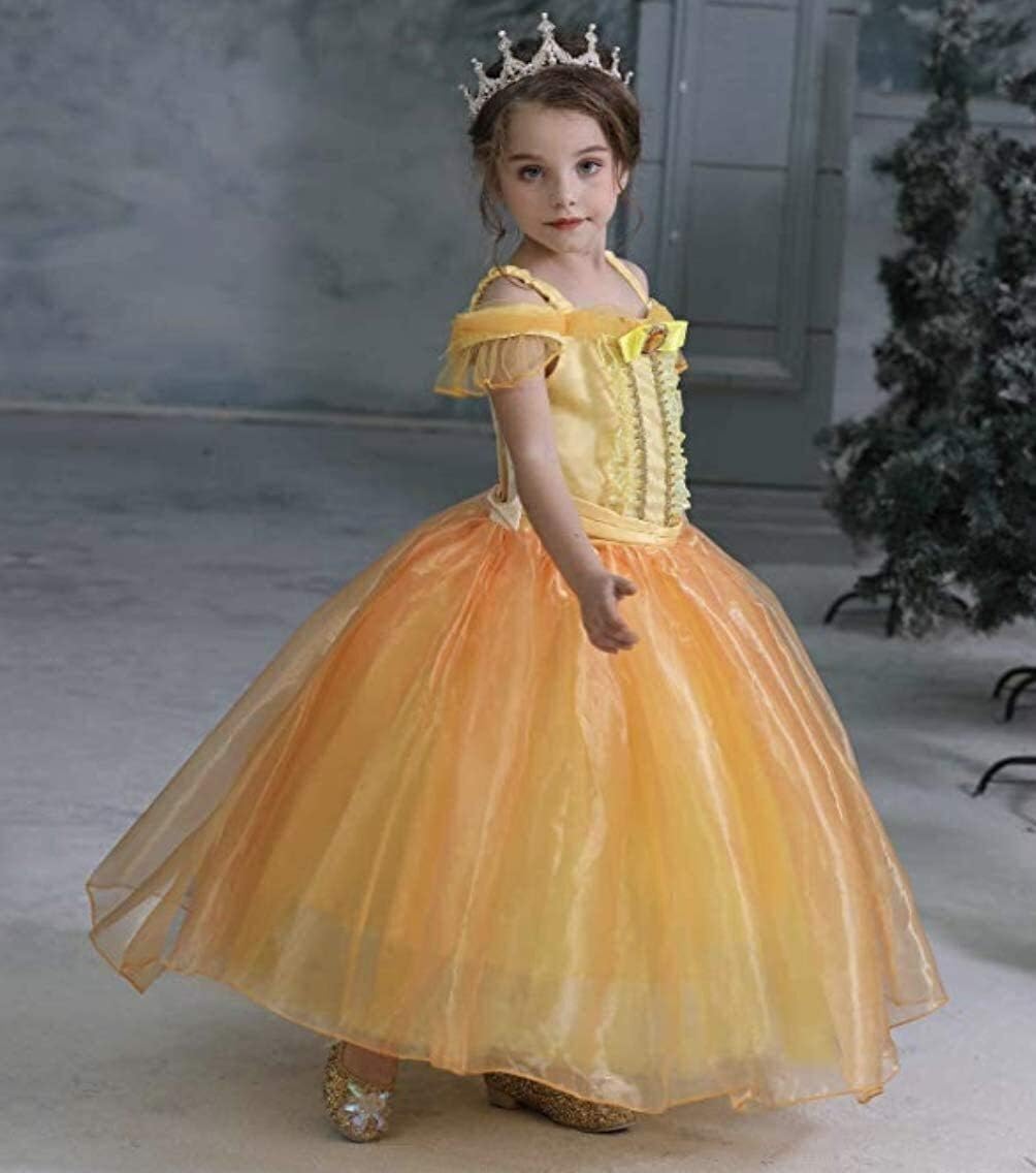 Princess Belle Dress Up Costume 90-140 CM 3 up to 12 Years Old