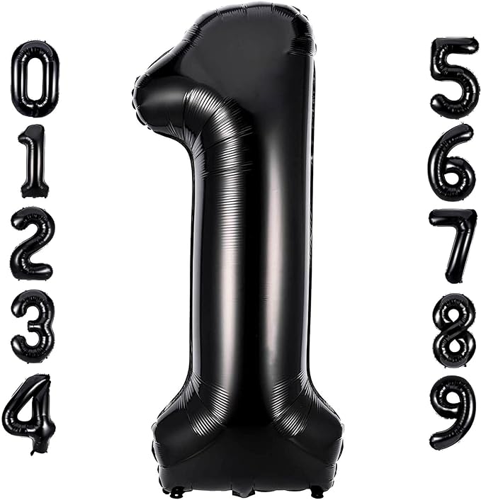 40 Inch Extra Big Size  Black Number Balloon 0-9