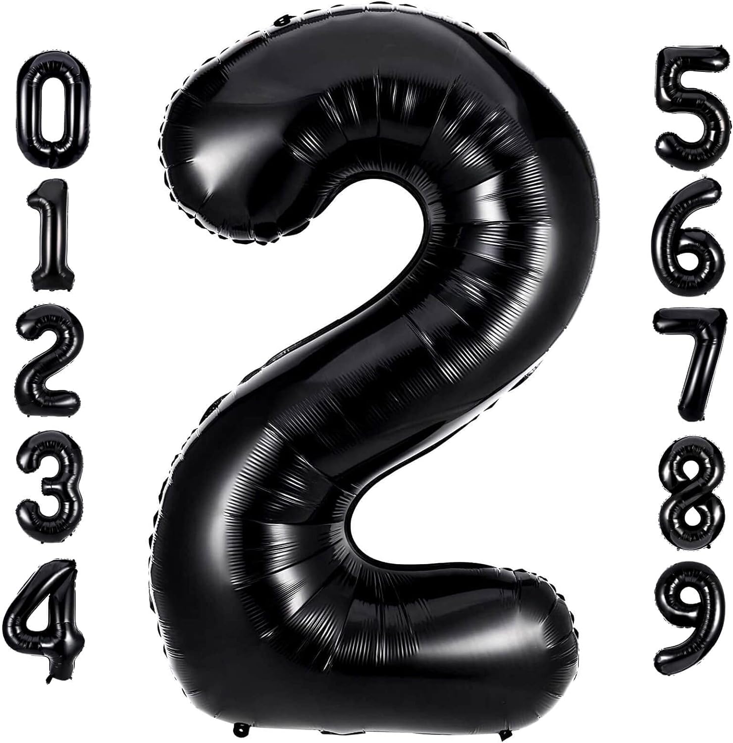 40 Inch Extra Big Size  Black Number Balloon 0-9