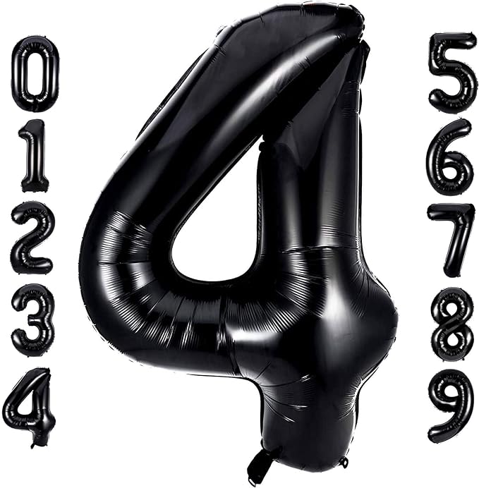 40 Inch Extra Big Size  Black Number Balloon 0-9