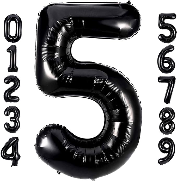 40 Inch Extra Big Size  Black Number Balloon 0-9
