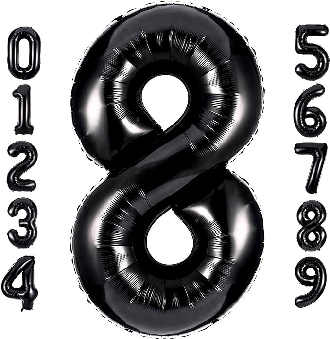 40 Inch Extra Big Size  Black Number Balloon 0-9