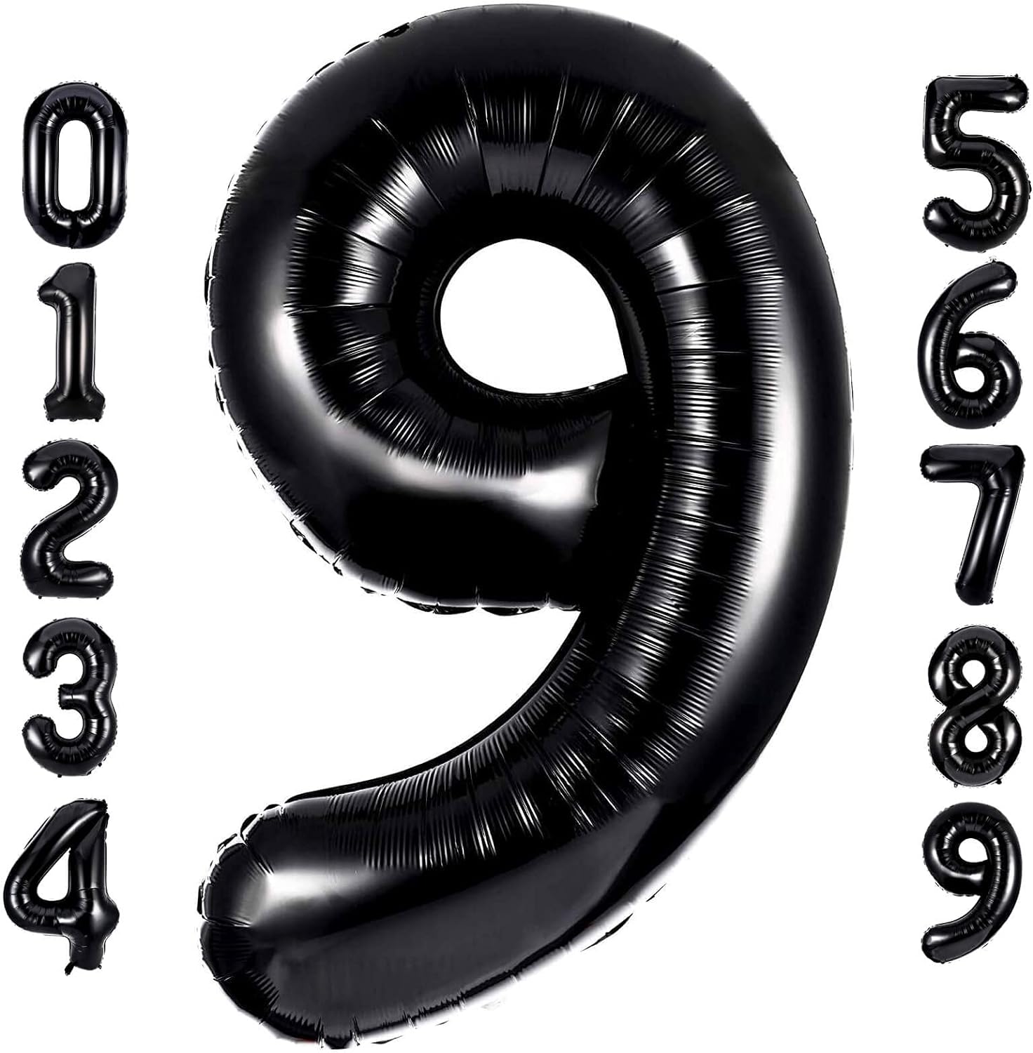 40 Inch Extra Big Size  Black Number Balloon 0-9
