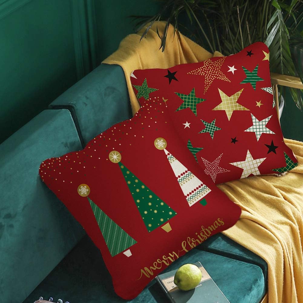 Christmas Occasion Throw Pillow 18x18 inches, Printed Christmas Throw Pillow Set of 4