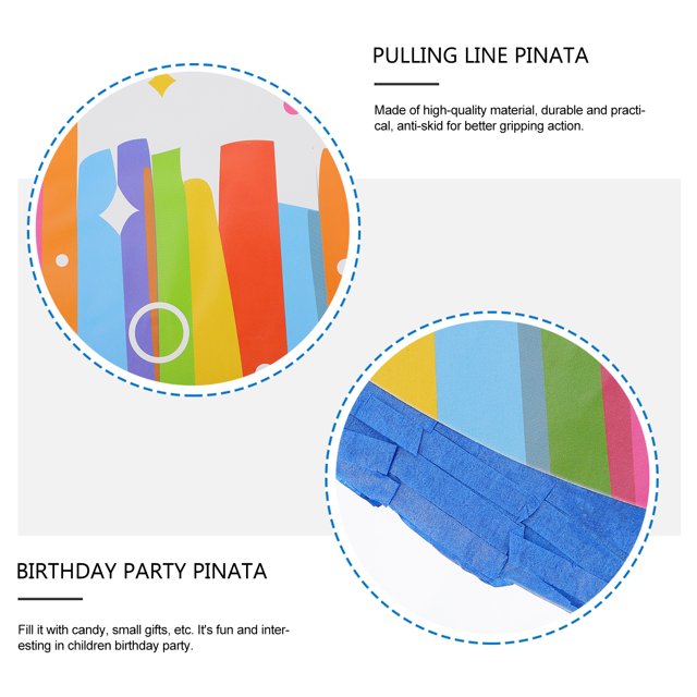 Colorful Happy Birthday Pull String Pinata