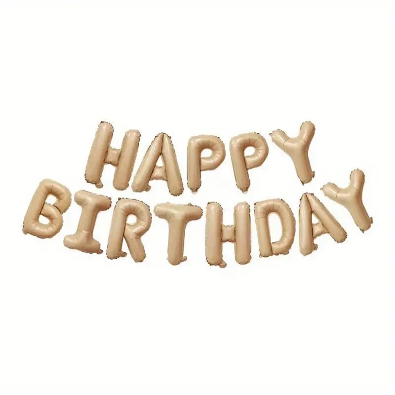 Cream Caramel Happy Birthday Balloon, 16 Inches, Foil Decorations for Parties, Kids, Adults, Birthdays