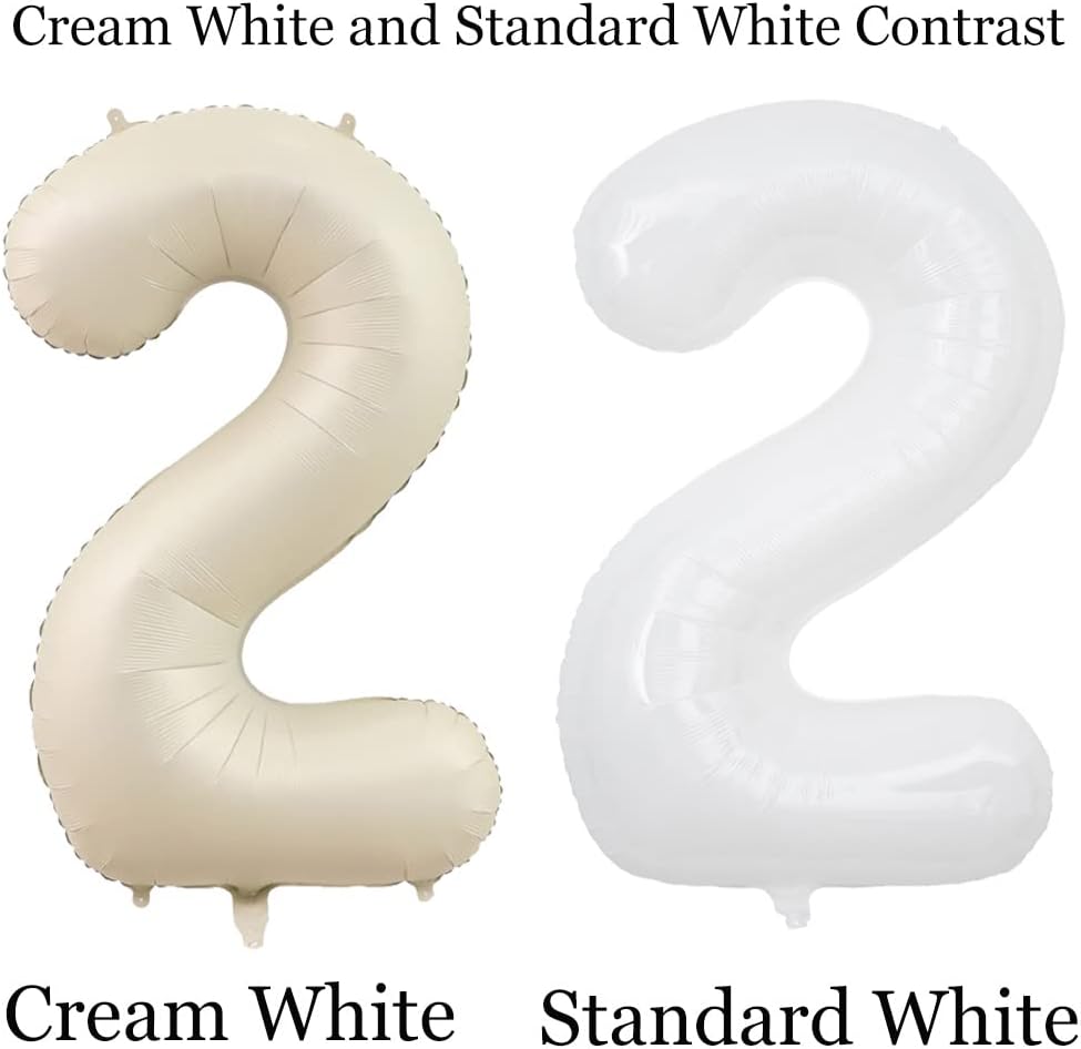 40-Inch Cream White Number Balloons Number 1