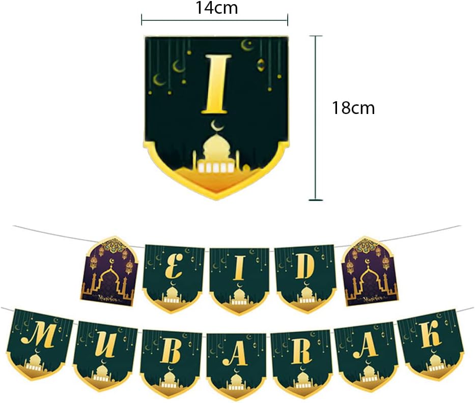 Eid Ramadan Party Decoration Balloon Banners Kit Mubarak Eid Decoration Ramadan Party Decorations pretty Perfect for Ramadan Supplies Party Supplies Ramadan Bunting Festival for Home Decor Holiday