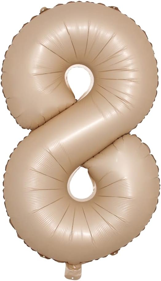 40-inches Large Foil Helium Number Balloon Cream Caramel Color 0-9