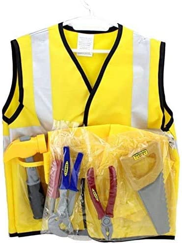 7pcs Construction Worker Costume Role Play Kit Set
