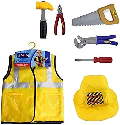 7pcs Construction Worker Costume Role Play Kit Set