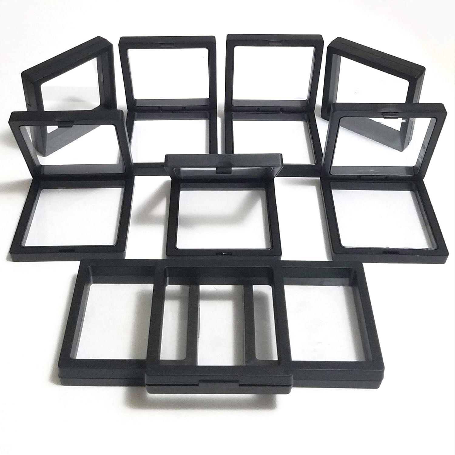 10-Pieces Floating Thin Film Jewelry Storage Box Case Holder for Ring Necklace Bracelet and Earring