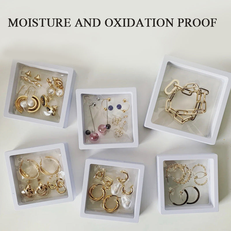 10-Pieces Floating Thin Film Jewelry Storage Box Case Holder for Ring Necklace Bracelet and Earring
