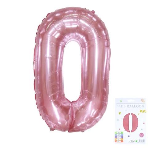 Crystal Jelly Number Balloon Pink Number 0 40-inches