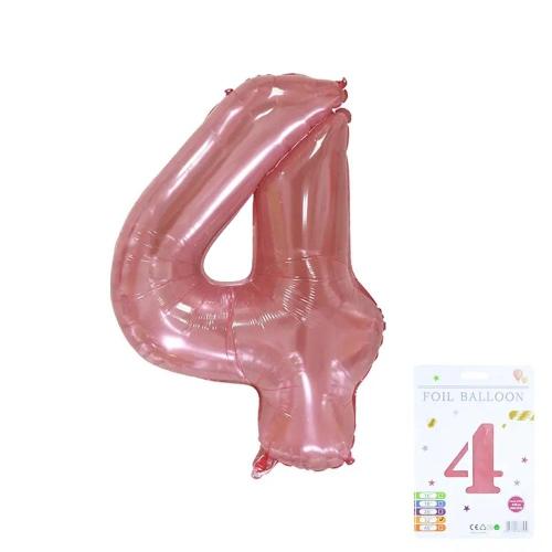 40-inch Giant Crystal Jelly Balloon for Birthday Party Number Balloon Pink Number 4