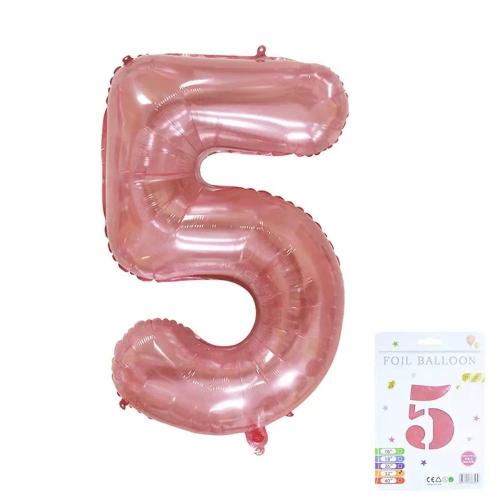 40-inch Jelly Number Balloon Pink Number 5