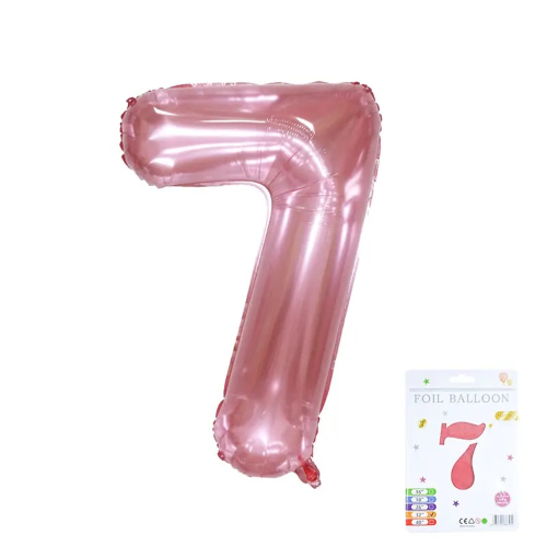 Number Balloons Crystal Jelly Pink Number 7