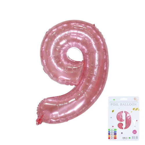40-inches Crystal Jelly Number Balloon Pink Number 9