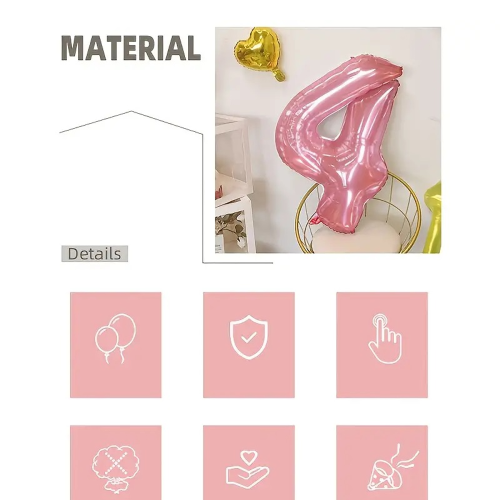 40-inch Giant Crystal Jelly Balloon for Birthday Party Number Balloon Pink Number 4